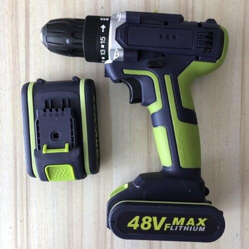 Lithium drill 48VF rechargeable pistol hand drill multi-function impact electric screwdriver tool with battery
