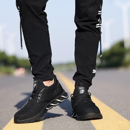 Mens Work Safety Boots Non-slip Puncture Kevlar bottom Fashion Safety Shoes Waterproof Steel Toe Shoe RB197