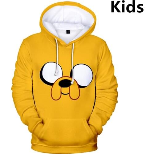 2 To 14 Years Kids Hoodies Adventure Time Finn And Jake The Dog Face Hoodie Sweatshirt Boys Girl Cartoon Jacket Children Clothes