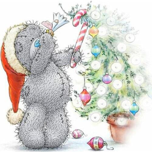 Meian 2021 Cross Stitch Embroidery Kits 11ct Christmas Bear Cotton Thread Painting Diy Needlework Dmc New Year Home Christmas