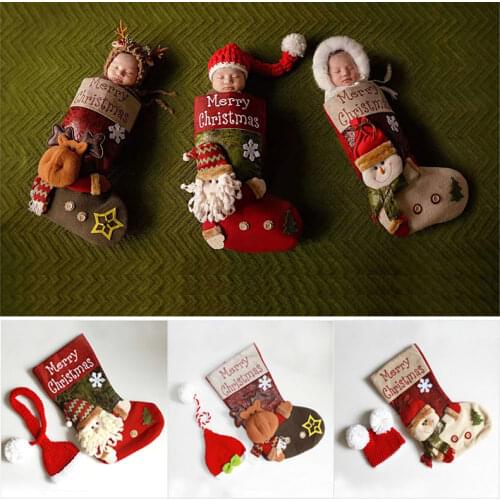 Infant Costume Outfit Christmas Sets Baby Photo Shoot Sleeping Bag Posing Props Baby Newborn Photography Props Fotografia