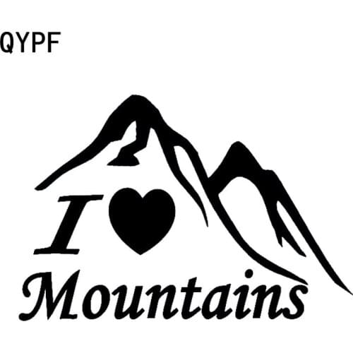 QYPF 17.3cm*11.5cm I Love Mountain Interesting Vinyl Car Sticker Greatested Window Decal C18-0280