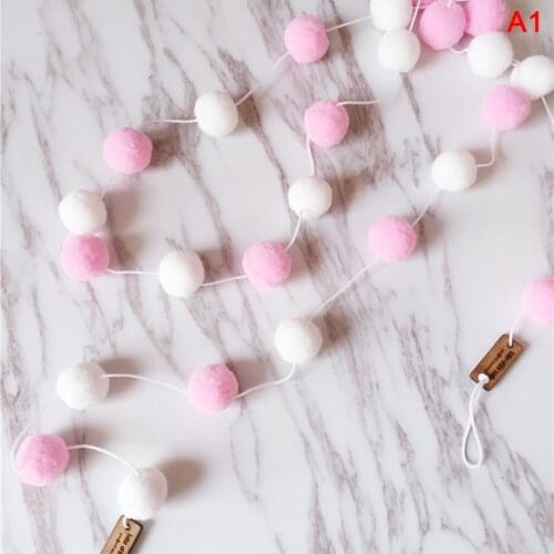 Colorful Felt Ball String Ornament Girls Room Hair Ball Hanging Pendant For Party Decor Garland Children DIY Toys Supplies