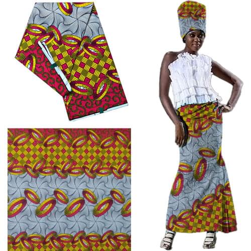 Wax Pagne Guaranteed Real Tissus Wax 6yard 2021 New High Quality African Fabric Print 100% Cotton Veritable Wax 05