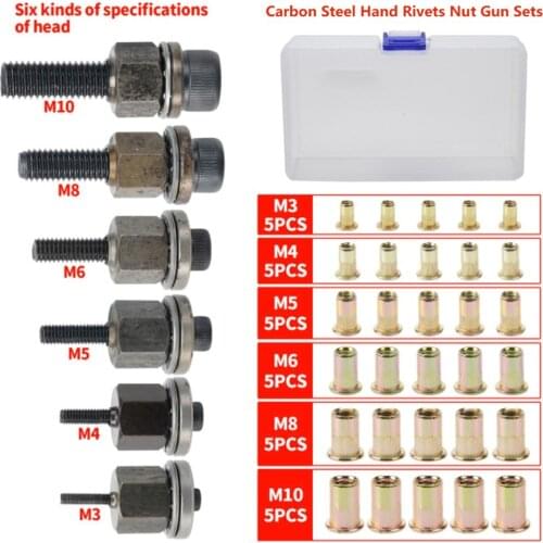 Kit Riveter Tool Accessories M3-M10 Nut Replacement Simple Installation