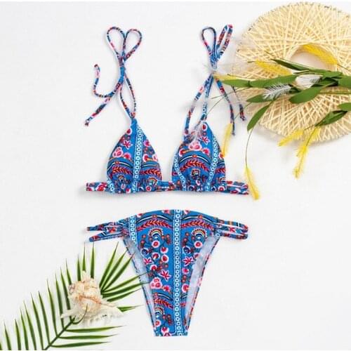 Sexy Women Bikini 2021 Floral Printed Split Bikini Set Swimwear Beachwear Swimsuit Bathing Suit Ropa mujer Maillot De Bain