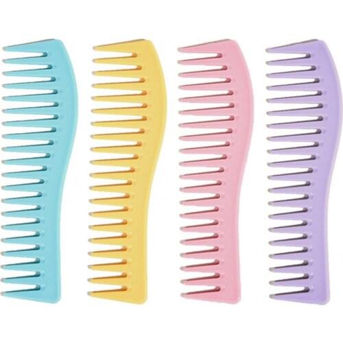 Fresh Plastic Hair Styling Wide Teeth Comb Home Hair Salon Hairdressing Tools