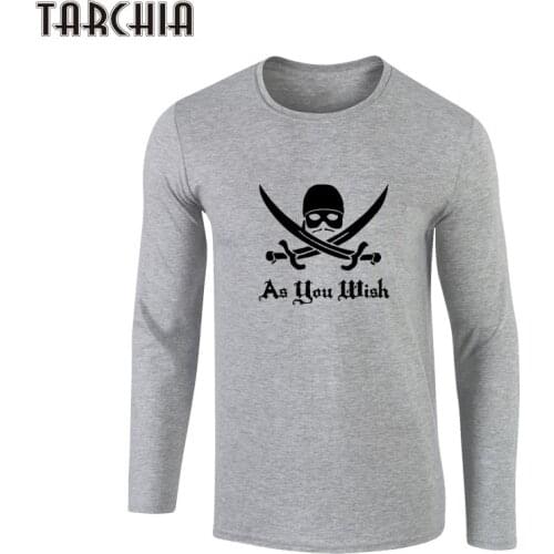 TARCHIA Men T-Shirt AS YOU WISH Skull Printed Brand Clothing Summer Solid T-Shirt Male Casual Tshirt Fashion Mens Tees Tops