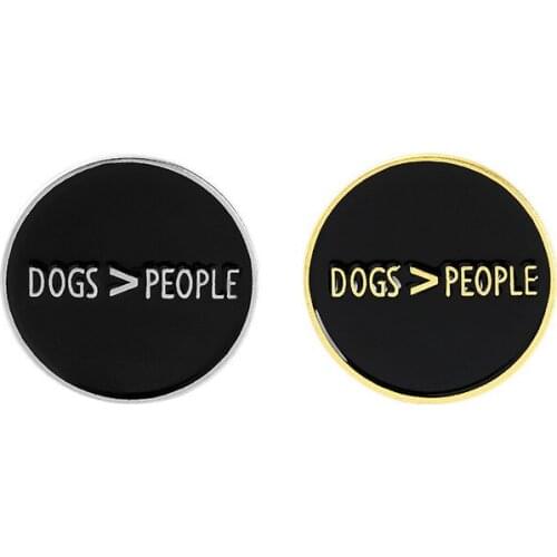 Creative Dogs & People Enamel Pins Round Banner Slogan Brooches Bag Clothes Lapel Badge Punk Jewelry Gift for Kids Friends