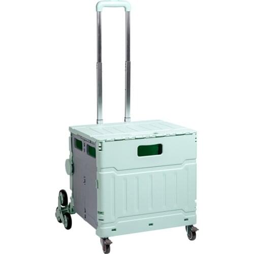 Outdoor Shopping Cart Supermarket Folding Shopping Cart Portable Camping Food Basket Trolley Cart Household Trolley Car