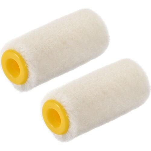 Uxcell 2Pcs Paint Roller Cover 2" 5cm Mini Wool Brush Household Wall Painting Treatment to Paint Rollers to Paint Trim doors