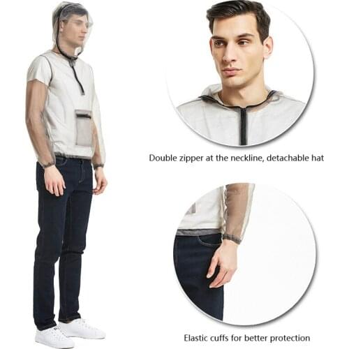 Outdoor Adventure Breathable Insect-proof Jacket With Hood Anti-bee And Mosquito-bite Net Gauze Fishing Insect-proof Clothing