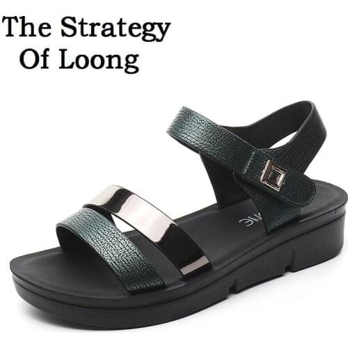 Women Flat Heels Soft Sole Big Size Gladiator Ankle-Wrap Sandals Summer Lady Plus Size Chunky Sole Comfortable Shoes 20180822