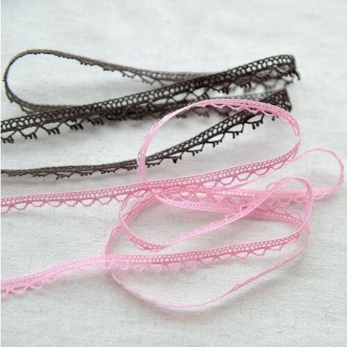 2017 New 5 Meters/lot High Quality Coffee Pink Lace Fabric Ribbon Cotton Lace Trim Sewing Material for Garment Accessories DIY