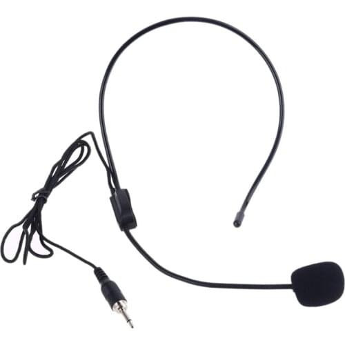 3.5mm Screw Thread Plug Microphone Head Wear Guide Condenser Mic For Loudspeaker Teaching Speech