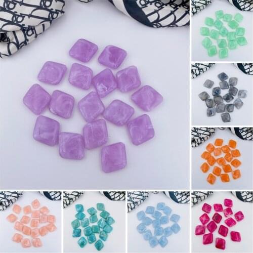 4pcs 26*30mm Acrylic Beads Multicolor Rhombus Loose Beads For Making Jewelry DIY Charms Earrings Bracelet Necklace Accessories