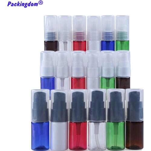 50pcs Portable Plastic Bottle Pump Head Empty Packaging Dispenser Small Sample Container Bottles Loose Powder Makeup Tube 10ml