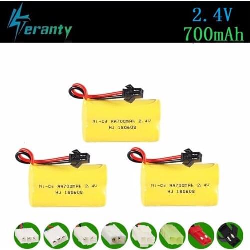 700mah 2.4v Rechargeable Battery For Rc toys Car Tanks Trains RC Robots Guns RC Boats AA 2.4v 700mah NiCD Battery Pack SM Plug
