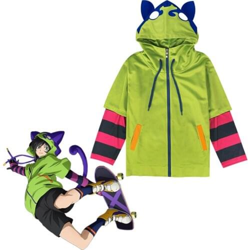 Anime SK8 the Infinity Miya Cosplay Zipper Hooded Sweatshirt Mens 3D PrInt Harajuku Hooded Jackets for Women SK Eight Coat Tops