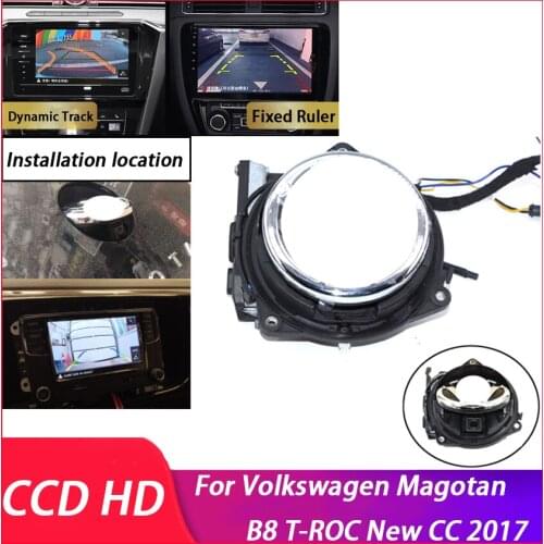 Car Flip Logo Reverse Parking Camera Emblem Flipping Rear View Camera Night Vision For Volkswagen Magotan B8 T-ROC New CC 2017