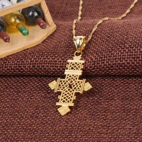Bangrui ethiopian Cross gold jewelry fashion pendant and chain eritrea african christening gifts