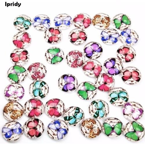 Free Shipping 50pcs/lot Mixed Color,Printed Butterfly Glass Half Round Dome Cabochons for Jewelry Making , 12x4mm