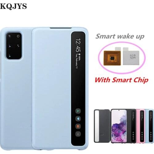 Window View Clear Mirror Flip Cover For Samsung Galaxy S20 Plus S20 Ultra 5G Smart Chip Stand Case For Samsung Galaxy S20 5G