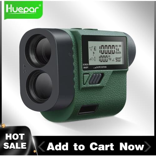 Huepar Telescope Laser Range Finder Digital Distance Meter Hunting Monocular Golf Rangefinder LCD Display Roulette Tape Measure