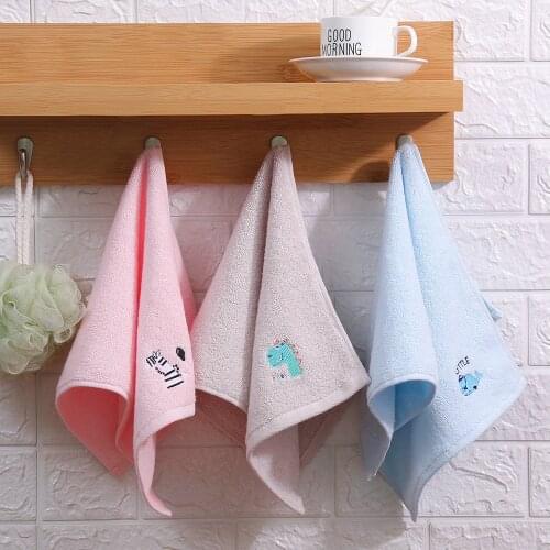 2pcs Baby Towel Kids 100% Cotton Bath Towel Cartoon Embroidery Wash Hand Towel For Newborns Soft FaceTowel 25x50cm
