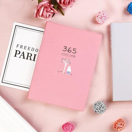 Teenage girls diary, hand-book, study plan, self-discipline punch card, 365-day timeline schedule notebook notebooks