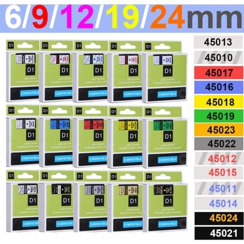 3pcs/lot Labels Compatible dymo D1 12mm tapes 45010 45013 40913 ribbon cassette for Dymo label manager LM 160 280 label maker