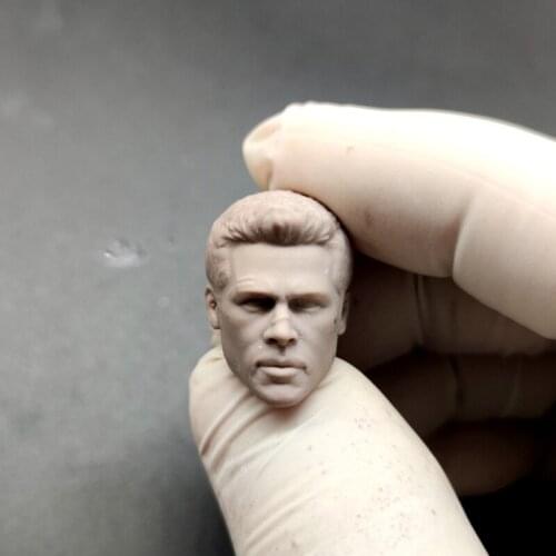 Blank 1/12 Scale Fight Club Brad Pitt Head Sculpt Unpainted Fit 6" ML Figure
