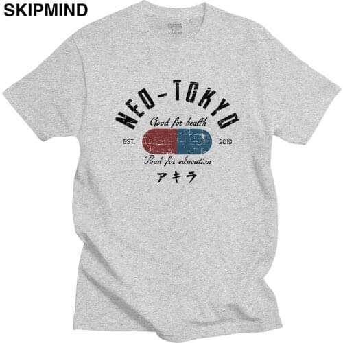 Vintage Unisex Akira The Capsule T Shirt Adult 100% Cotton Neo Tokyo Tees Crew Neck Short Sleeved Japan Manga Fans T-shirt Gift