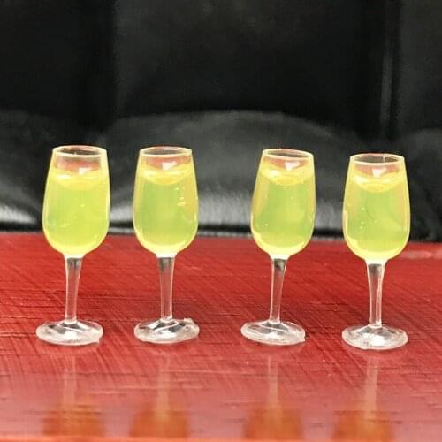 G05-X5088 children baby gift Toy 1:12 Dollhouse mini Furniture Miniature Juice glass champagne glass 4pcs/set