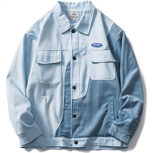 Hip Hop Patchwork Varsity Jacket Men Women Cashew Flowers Denim Oversize College Jackets Unisex Streetwear Vintage Bomber Coat