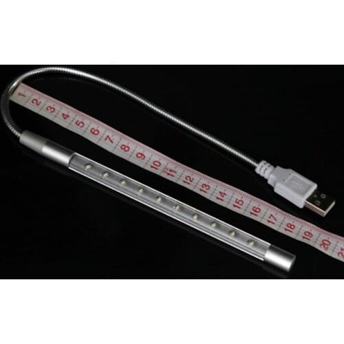 LX9B LED Reading Lamps Portable Reading Lamps with 10 Bulbs White Lighting USB Lamps for Computer Laptop