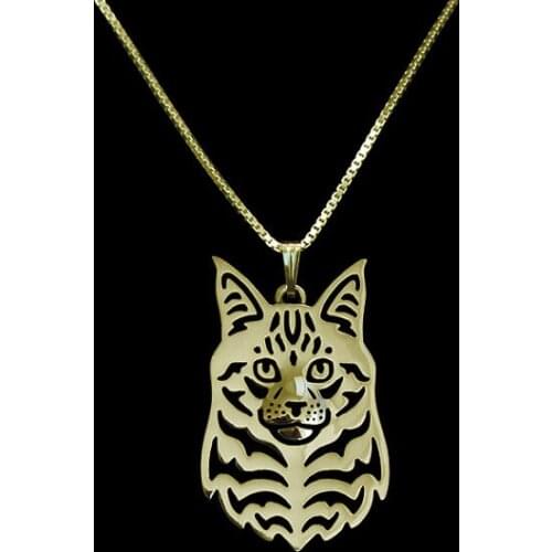 Trendy personalized Maine Coon Cat pendant necklace women gold silver plated statement necklace men cs go collares