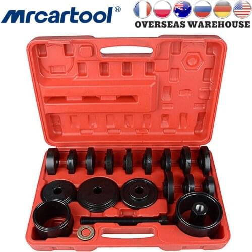 MR CARTOOL 23Pcs FWD Front Wheel Drive Bearing Removal Adapter Puller Pulley Tool Kit Elevation Angle Bearing Removal Tool