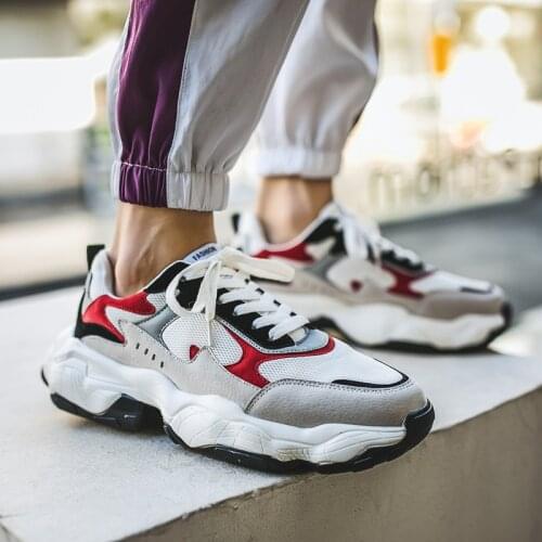 2020 New Autumn Mens Shoes Fashion Casual Shoes Comfortable Breathable Mesh Shoes Thick Bottom Trend Sports Shoes Men