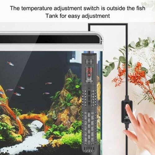 SUNSUN Aquarium Heater Submersible Fish Tank LCD Display Digital Adjustable Water Heating Rod Constant Temperature Control 500W