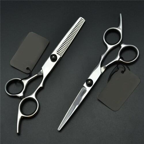 2Pcs/1Pair 6 Inch JP 440C Professional Human Hair Scissors Hairdressing Cutting + Thinning Shears Hair Styling Tools