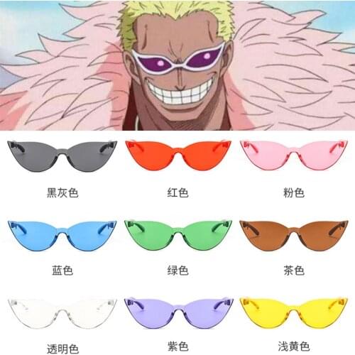 Anime One Piece Donquixote Doflamingo Cosplay Glasses Joker Sunglasses Men Women Cosplay Props Costume Accessories 10 colors