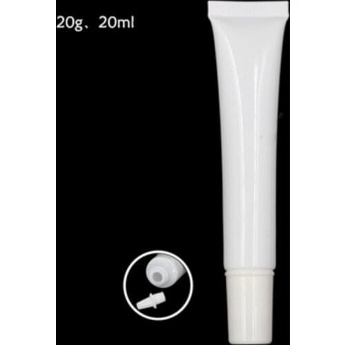 20G Plastic Hose White Soft Bottle, Medical or Cosmetic Cream Packing Tube, BB Cream Hand Cream Gel Packing Tubes, 100pc/Lot