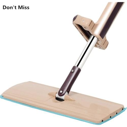 Flat Mop Free Hand Washing Stainless Steel Handle Spin Mop Home House Office Cleaning Tool Microfiber Pad Kitchen Floor Clean