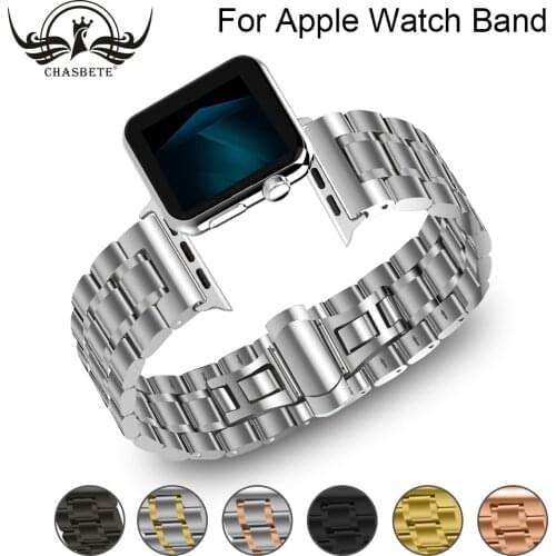 Stainless Steel Strap for Apple Watch Band 38mm 42mm 5 Links Watchband Smart Watch Metal Bracelet for Apple Watch Series 4 3 2 1