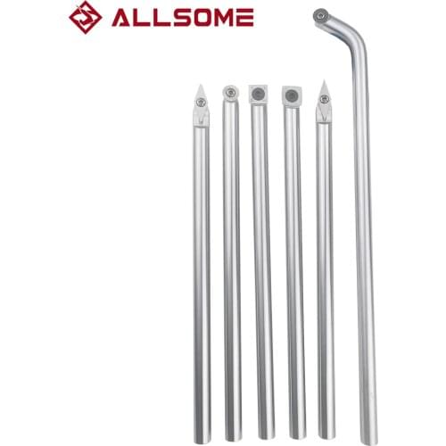 ALLSOME Wood Turning Tool with Wood Carbide Insert Cutter Round Shank Woodworking Tool Aluminum Alloy HT2400-2406