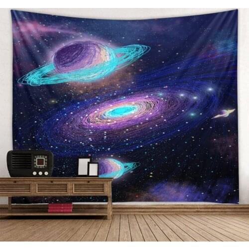 Landscape Trees Starry Sky Art Painting Tapestry Universe Wall Hanging Family Dormitory Psychedelic Bohemian Decoration 8 Sizes
