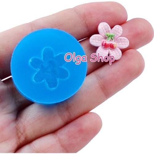 HYL172U 15.9mm Flower Silicone Mold Fondant Cake Decoration Candy Resin Clay Earrings Necklace Craft Soap Candle FOOD SAFE