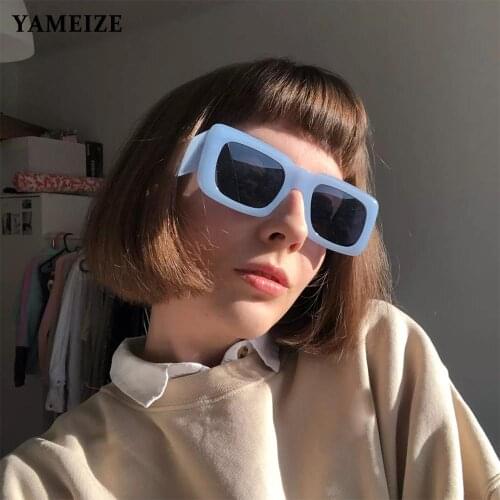 YAMEIZE Square Sunglasses Women Brand Design Trendy 2021 Gradient Rectangle Sun Glasses Female Vintage Eyewear Men Glasses Gafas