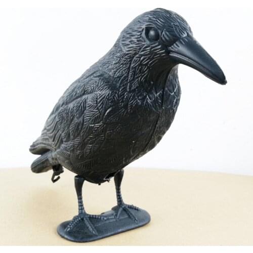 Yard Statues Crow Decoy Plastic Simulated Garden Yard Bird Scarer Mice Pest Control Deterrent Farm Supplies 38cm x 12.5cm x 23cm